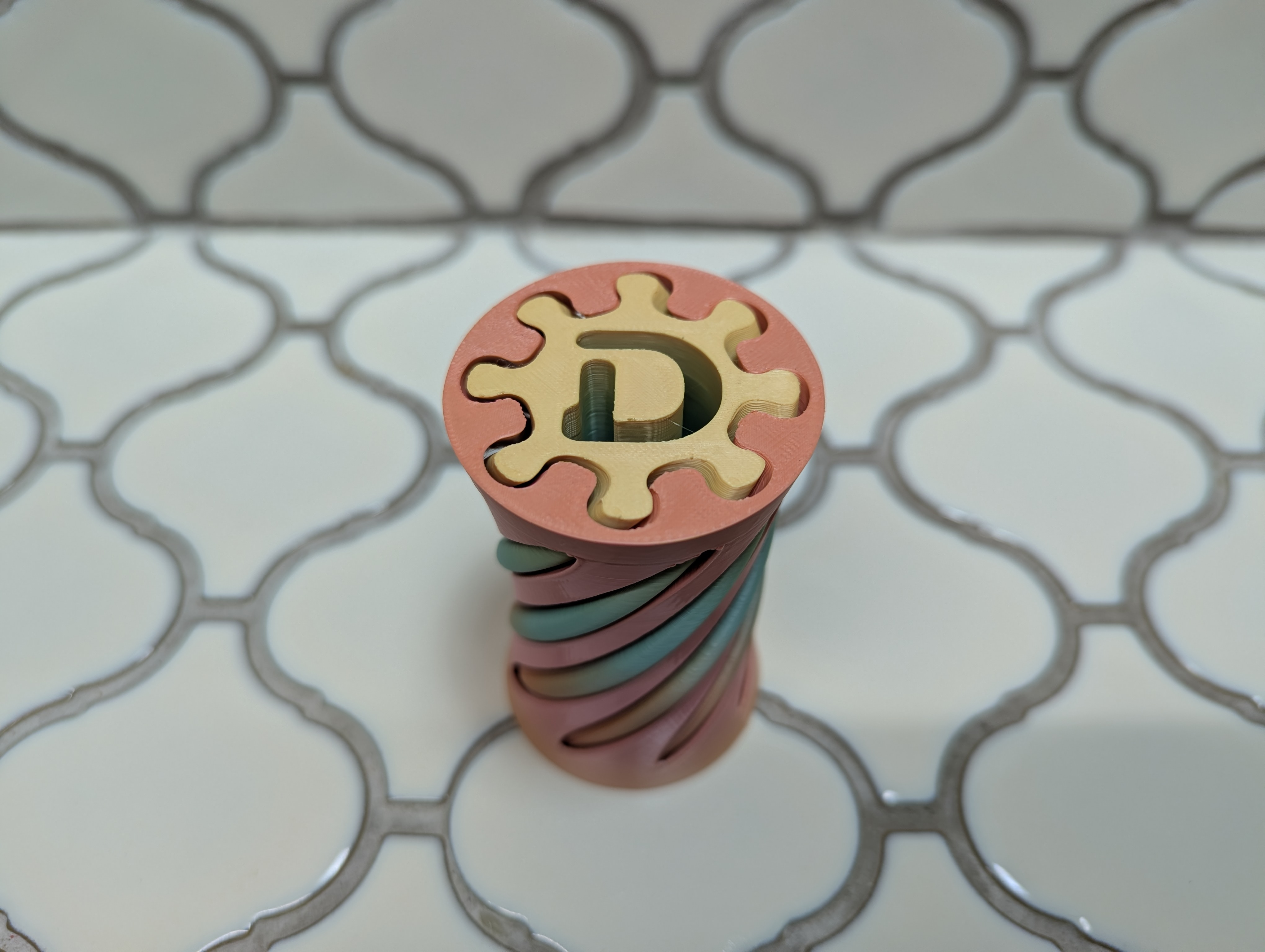 Letter D Spiral Vortex Fidget