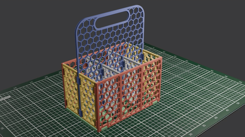 Miniatura 4 do modelo 3D Parametric Foldable Bottle Crate