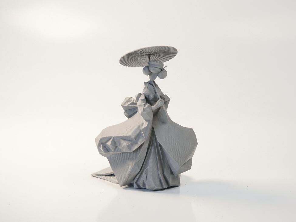 Geometric Geisha Figurine Japanese Art 3D Printable