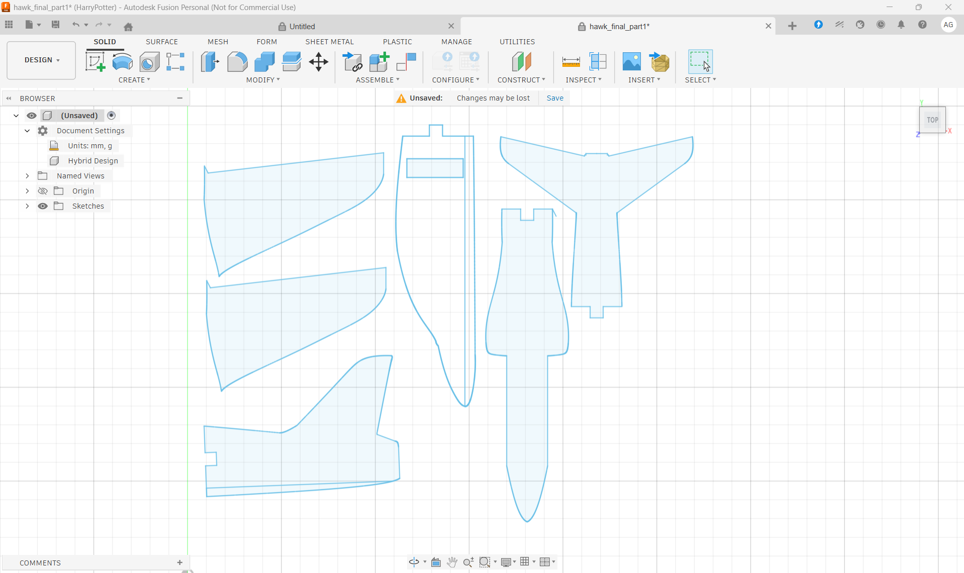 RC Hawk T45 Jet profile template 3D model