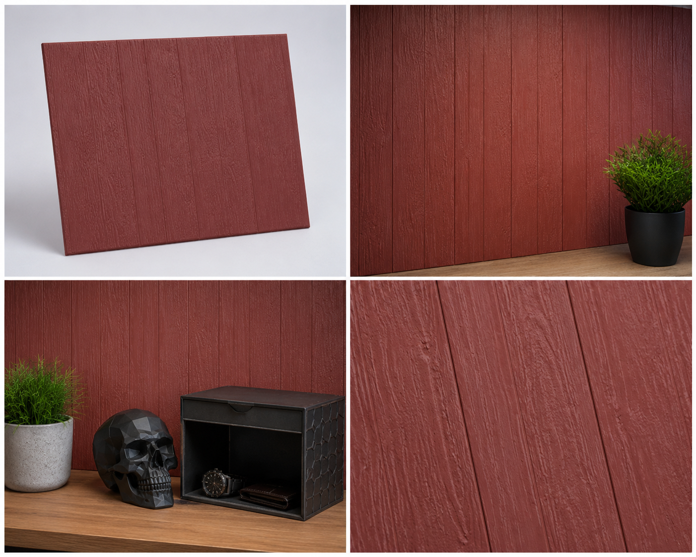3D Wall Tile – Wood Plank Texture Panel 150 × 200 mm