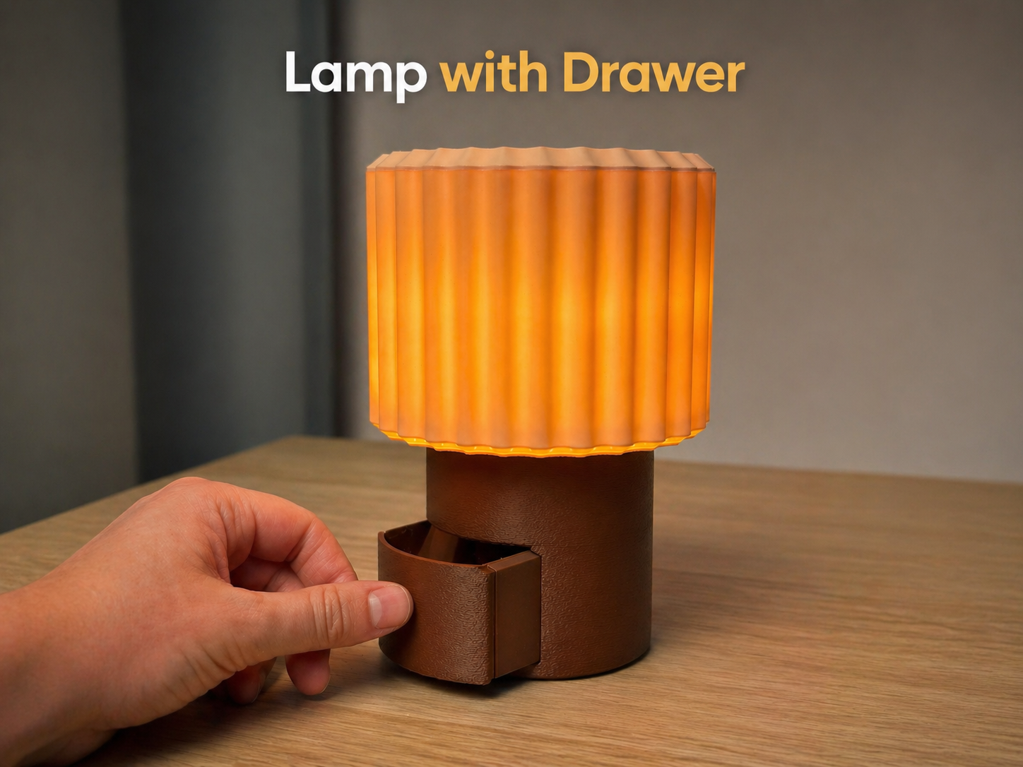 Lamp with Drawer | Push-Push Mechanism | Hidden Storage