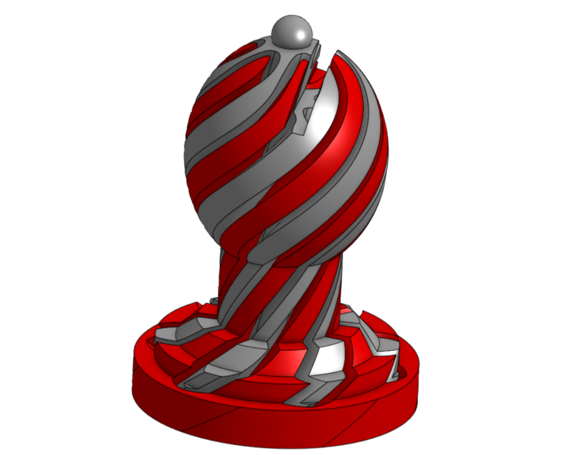 1.75" Diameter Spiral Fidget Bishop