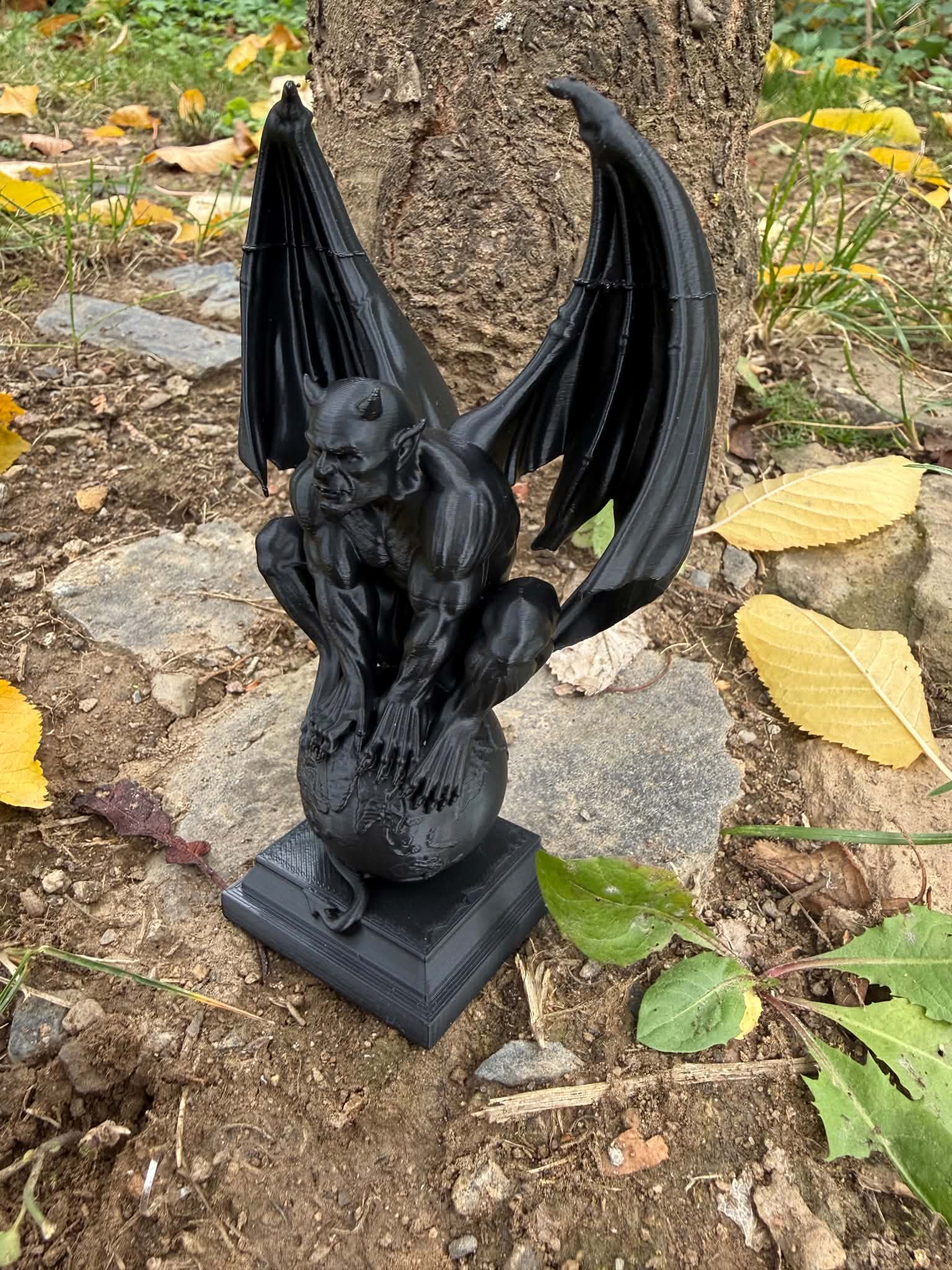 Halloween Gargoyle on a Pedestal