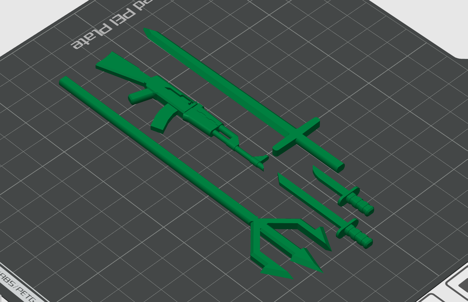 Dummy 13 Weapon Pack – Sword, Knives, Trident & Rifle Accessories