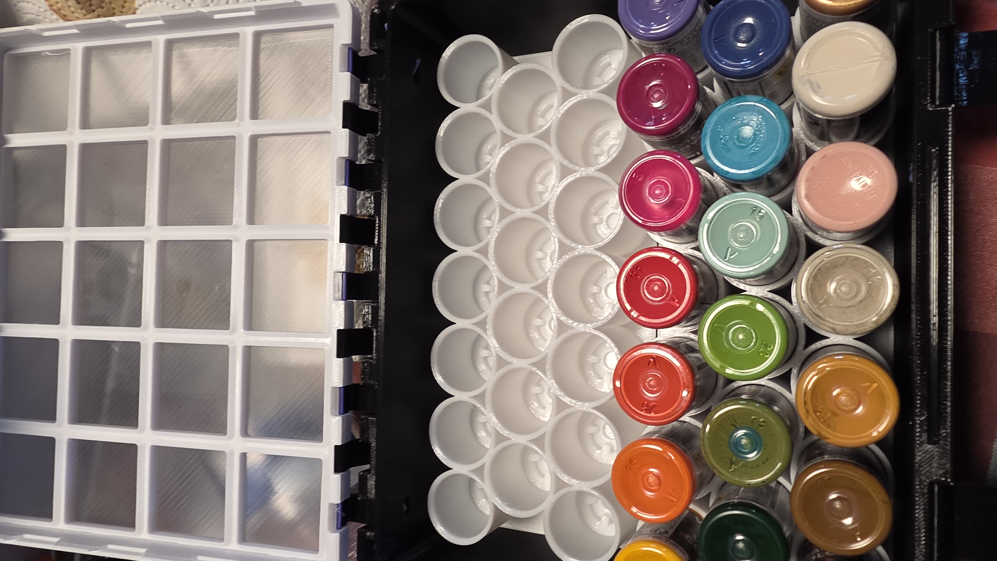 Gridfinity Agnostic Paint Bottle Holder (2×5) – Vallejo, AK, Warpaints & More