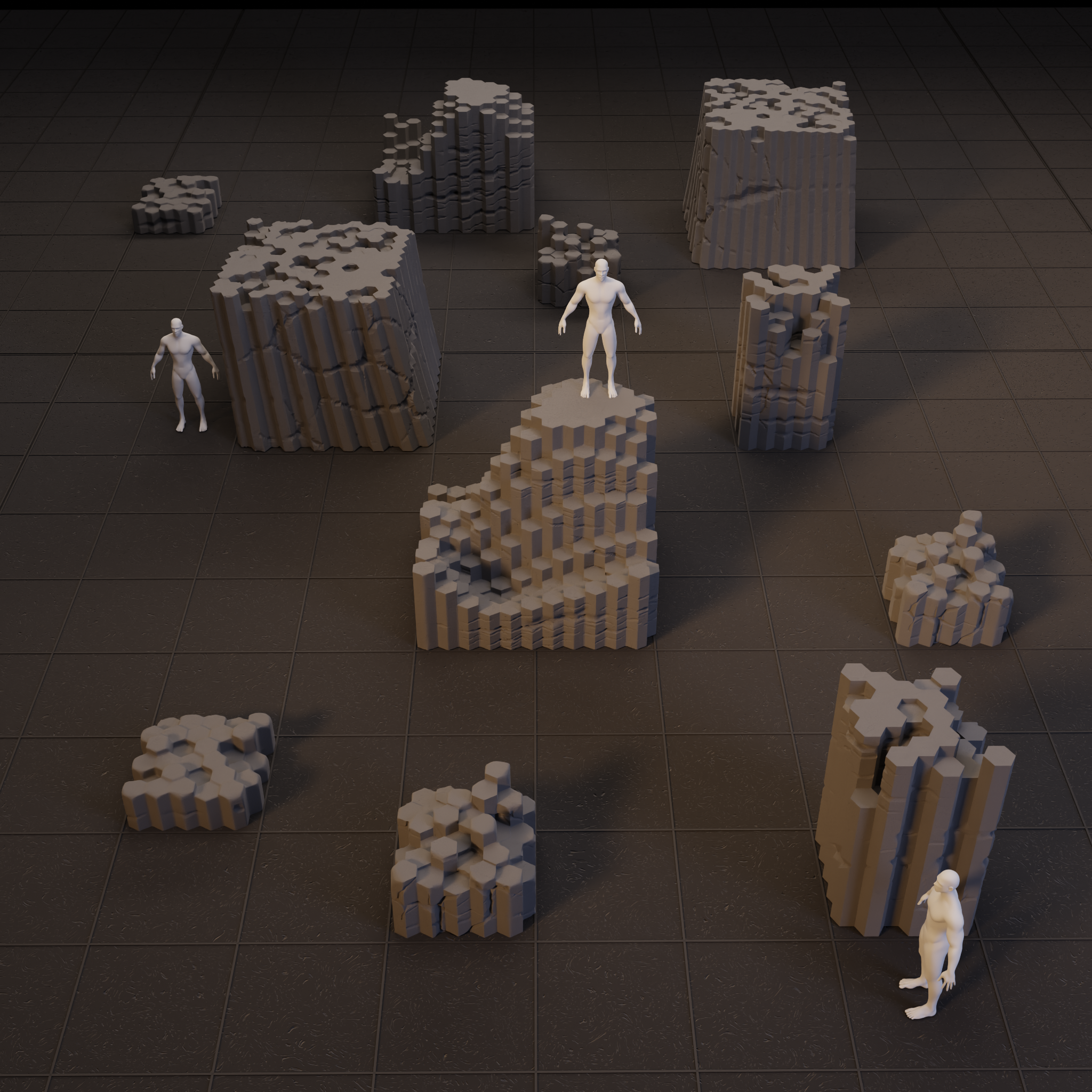 Basalt Hex Columns Terrain Set
