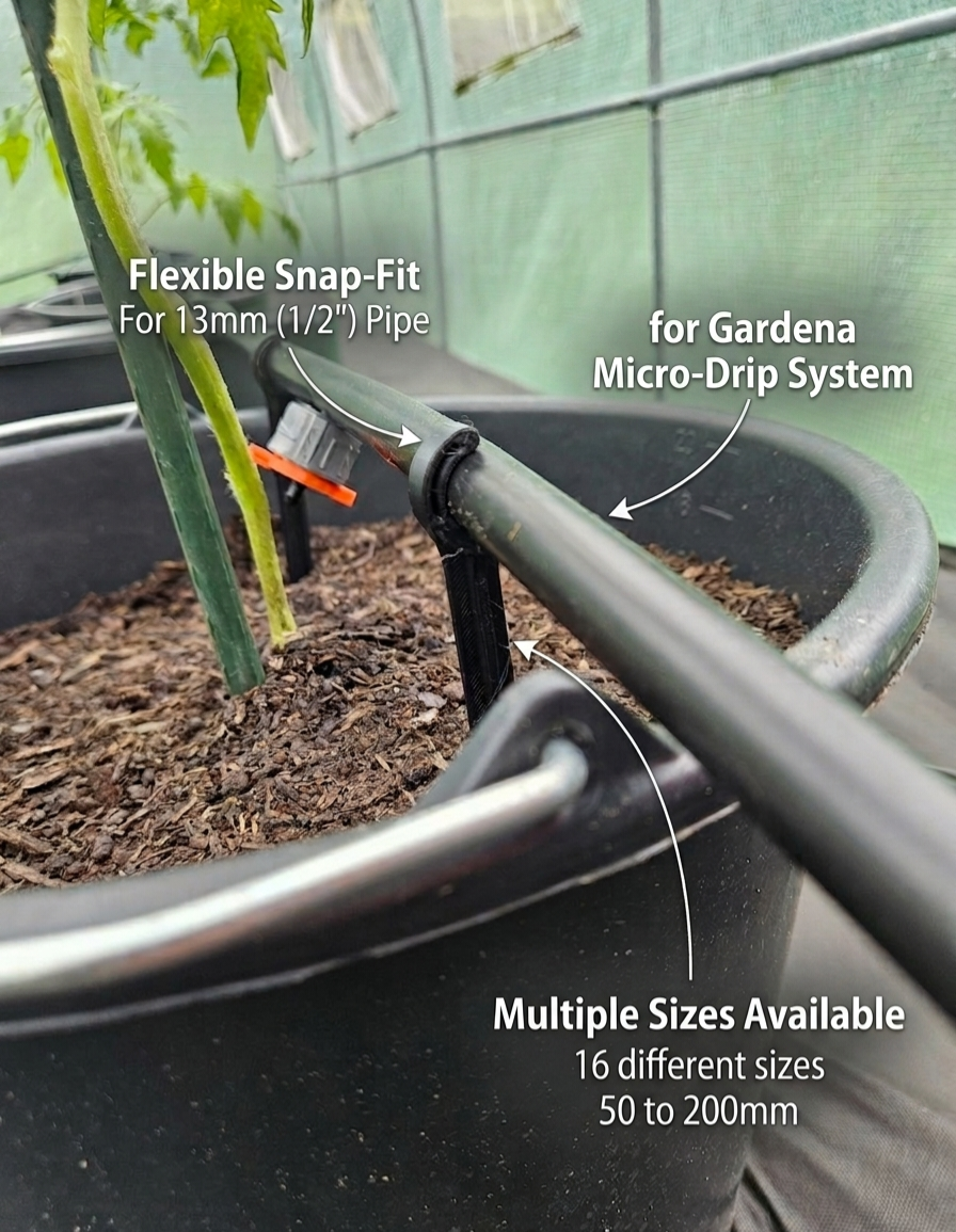 Gardena Micro-Drip 13mm Multisize Pipe holder (Flexible Snap-Fit)