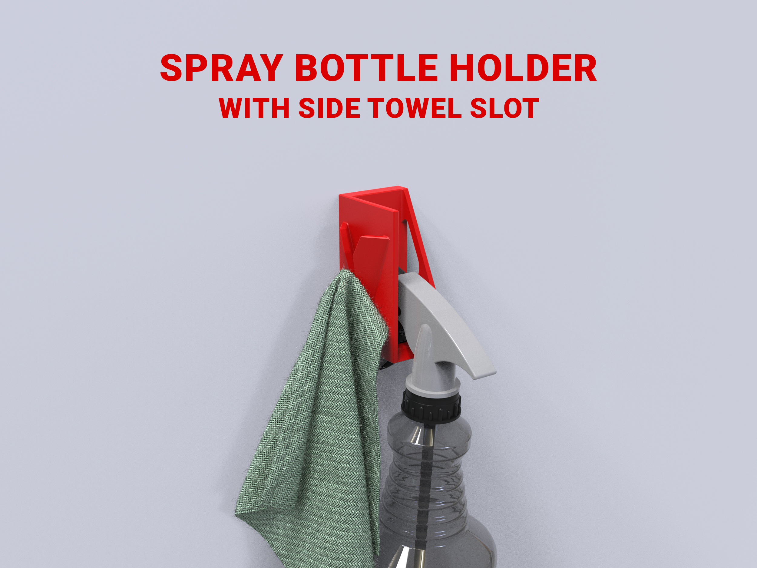 Universal Spray Bottle Holder With Side Towel Slot