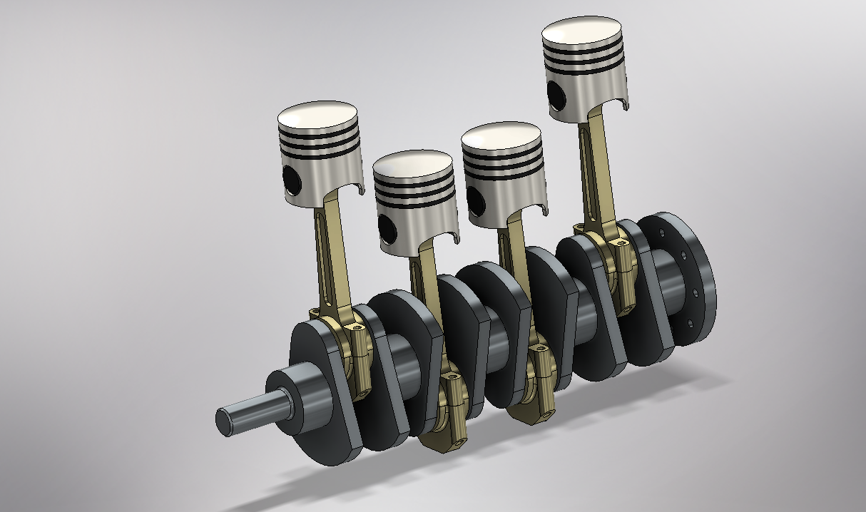 4 Cylinder engine crank mechanism