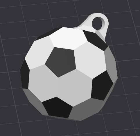 Low poly soccer ball keychain 3D model