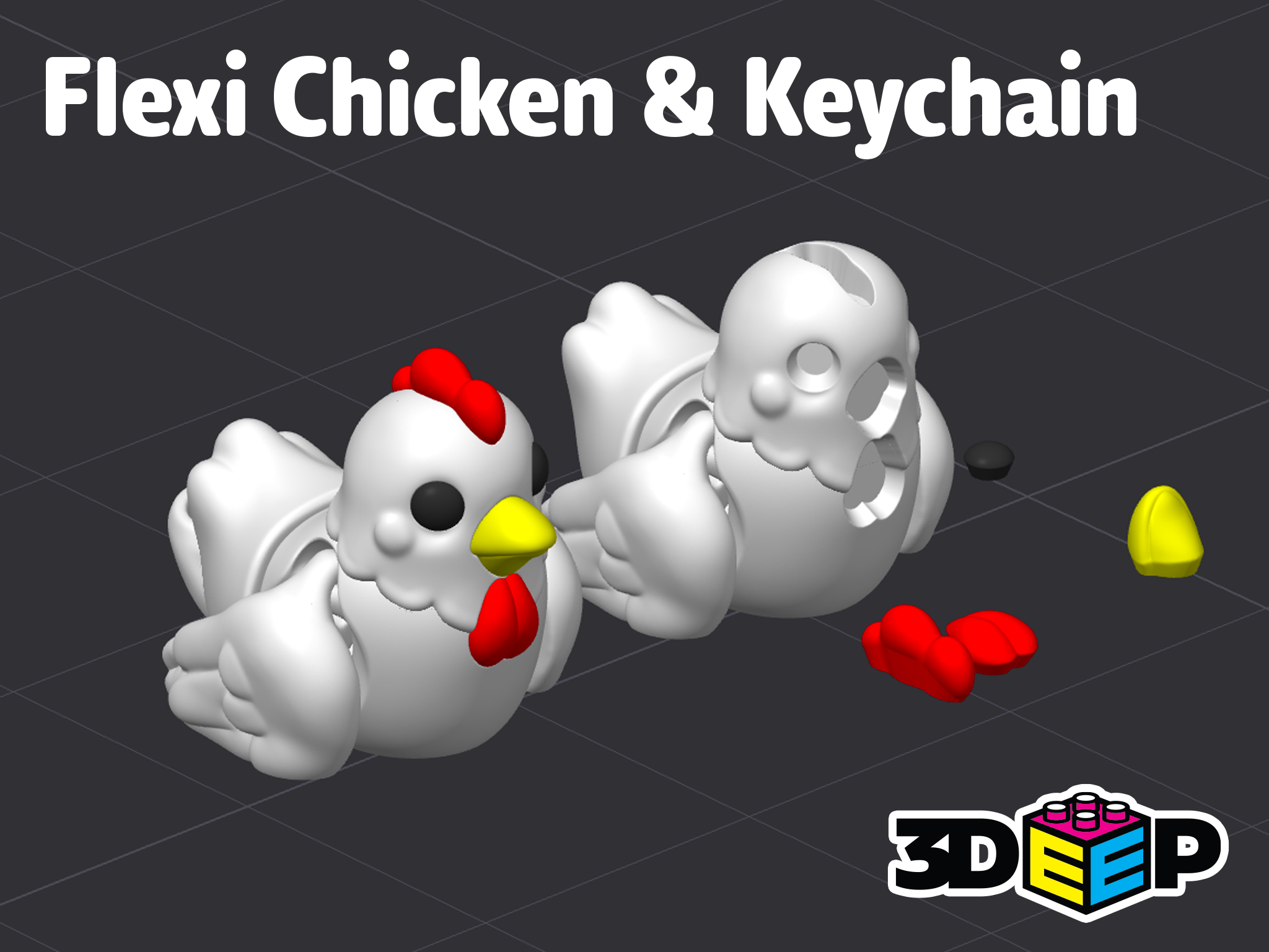 Flexi Chicken & Keychain - No supports