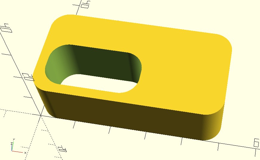 Simple basic parametric curved corners cube in OpenSCAD