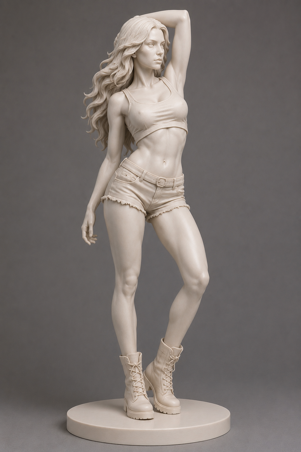 Sculpture of a stretching woman - Skulptur einer sich dehnenden Frau