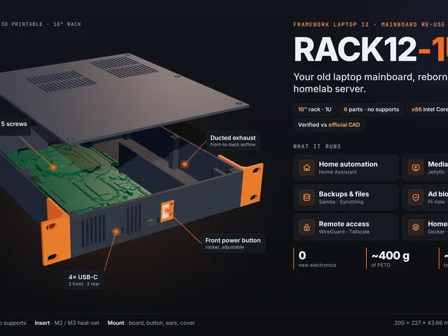 Rack Server Case for Framework Laptop 12 Mainboard