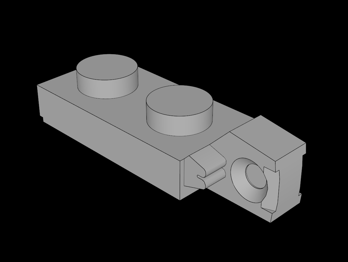 Lego Compatible (44301a.dat) Hinge Plate  1 x  2 Locking with Groove with Single Finger on End Vertical