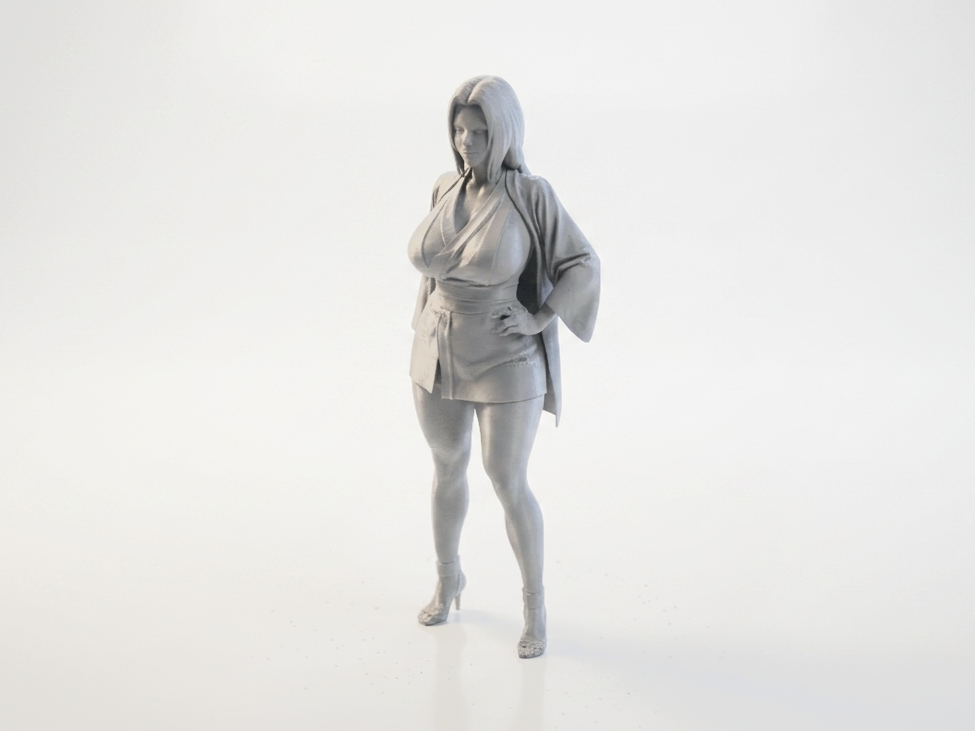 Busty Dojo Girl Martial Arts Figurine 3D Printable