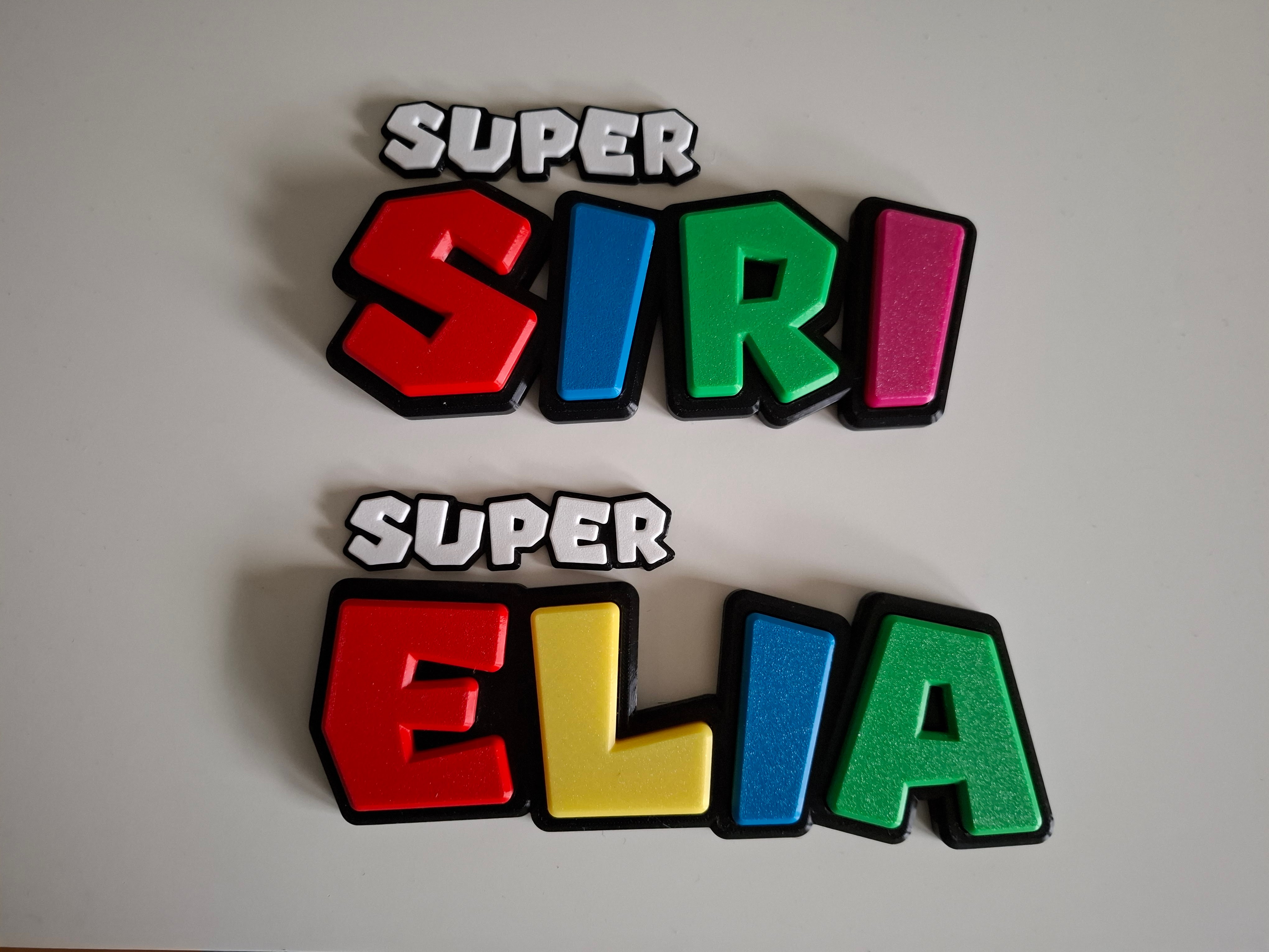 Super Mario Custom 3D-Nameplate/Sign