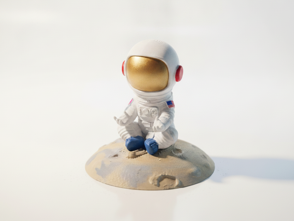 Baby Astronaut Meditating Figurine Cute 3D Printable