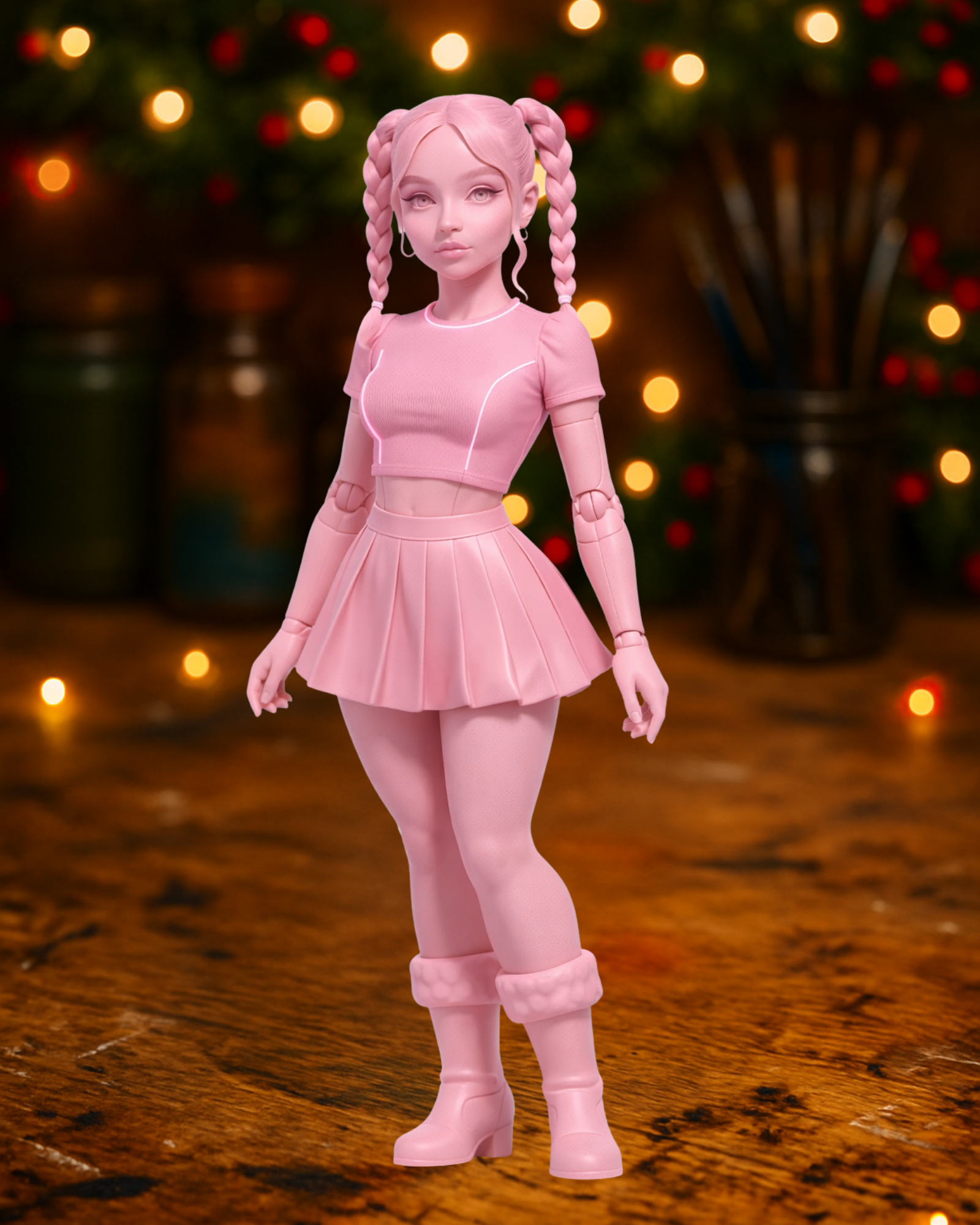 Pink Art Doll – Stylized 3D Character Figure