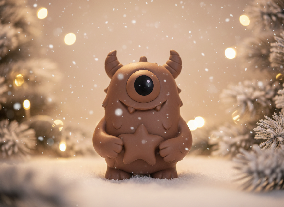 Cyclops Monster with Star Christmas Figurine