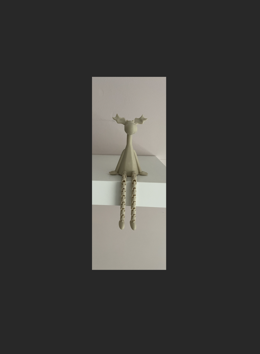 Sitting Moose Figure with Articulated Legs