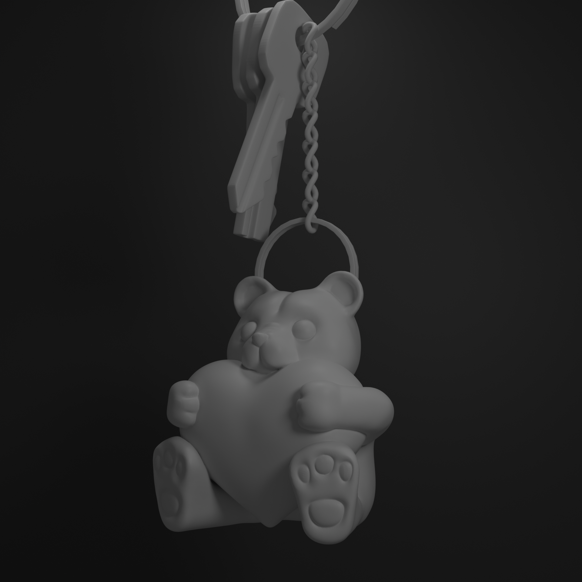 Teddy Bear Valentines Keychain