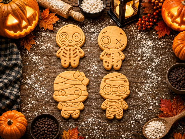 "Mummy" (Halloween) Cookie Cutter + Stamp set (4 models)