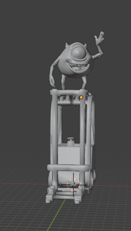 mike wazowski on forklift phone stand