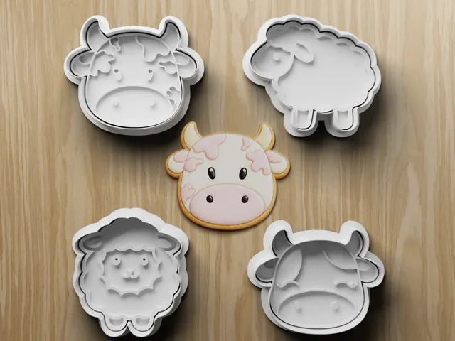 Farm Animal Cookie Cutter STL Bundle | Cow Sheep Fondant Cutter Set | 3D Printable