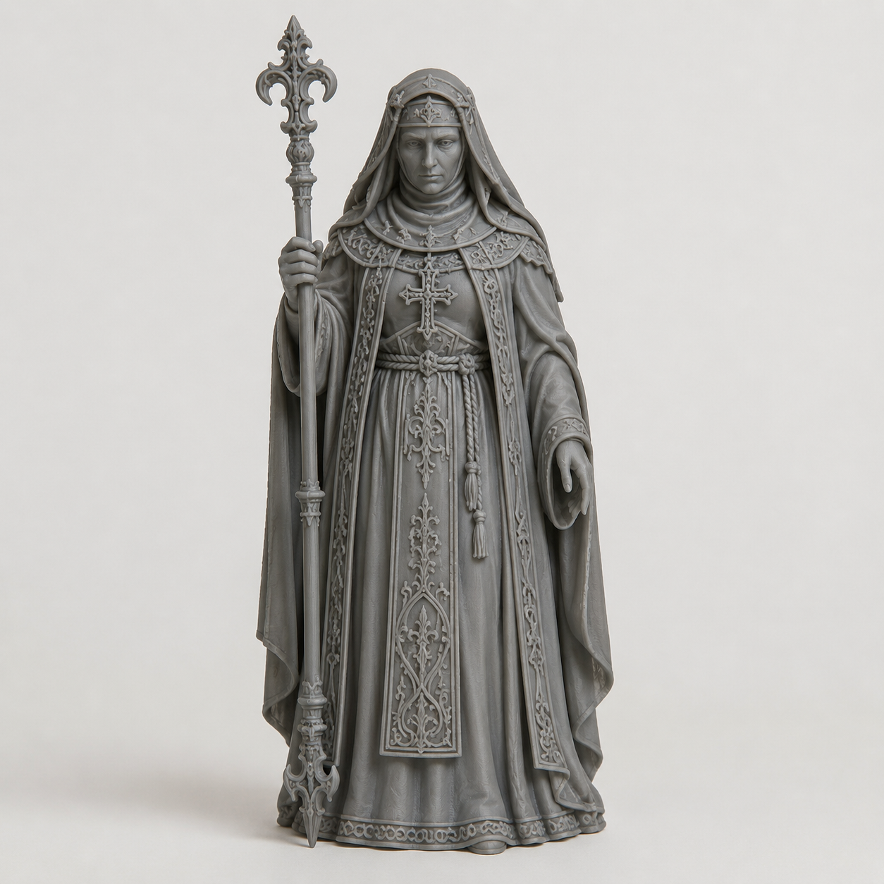 Gothische Nonne mit prachtvollem Kreuz/Gothic nun with magnificent cross