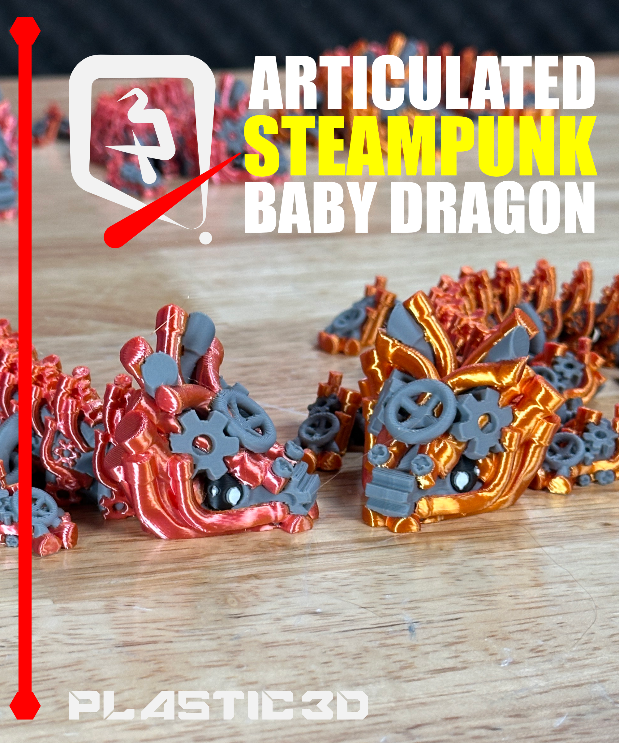 Steampunk Baby Dragon Articulated — The Seamless Clockwork Legend — thumbnail 7