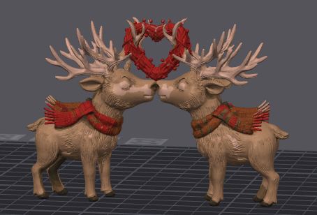 Kissing Reindeers with Heart – Christmas Decor (AMS & Standard Versions)