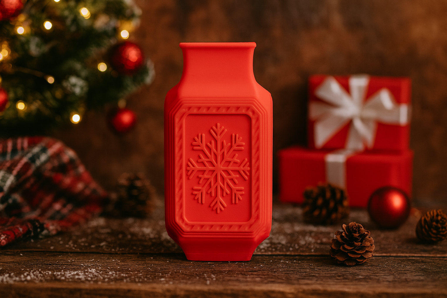Minimalist Winter Snowflake Vase