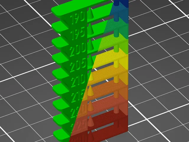 Compact temperature tower with bridging / overhang / stringing tests