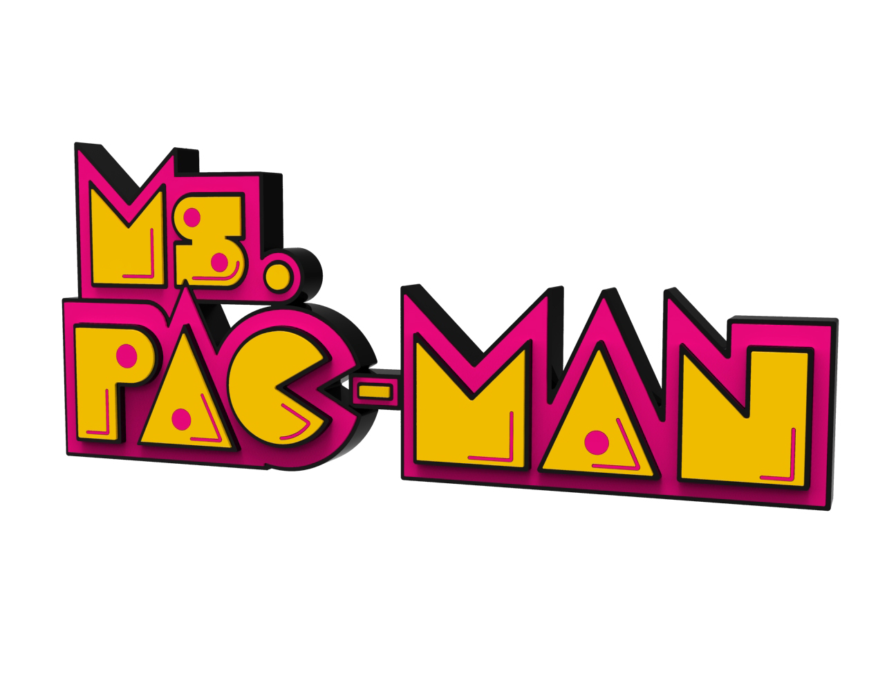 Ms. Pac-Man 3D Logo