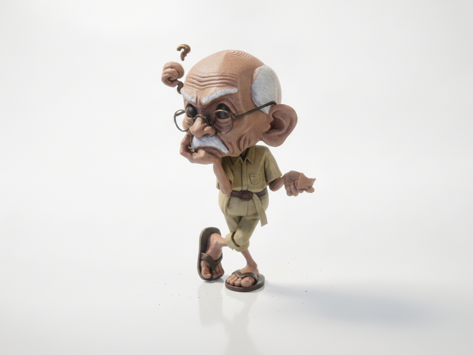 Old Man Holding Note Figurine Miscellaneous 3D Printable