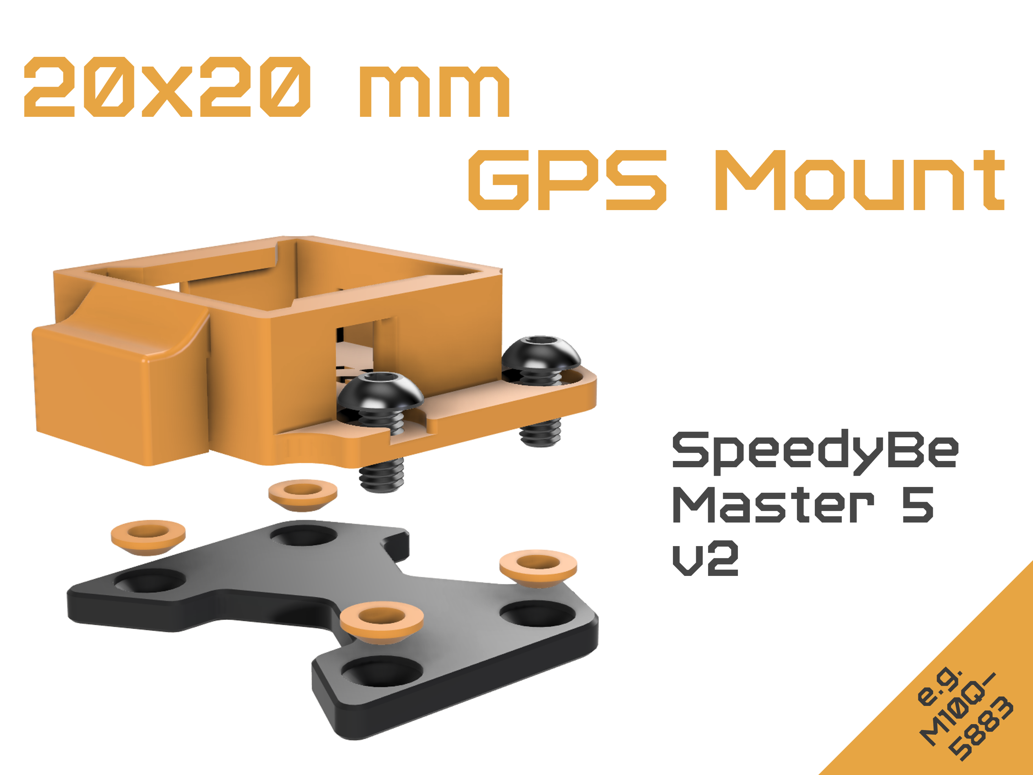 SpeedyBee Maser 5 v2 - Mateksys M10Q-5883 GPS Compass Mount Top (20x20 mm)