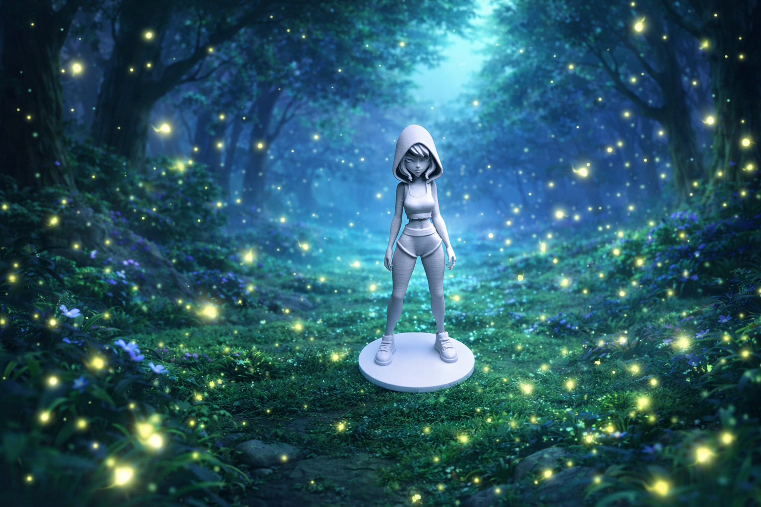 Anime Hooded Girl – STL Figure