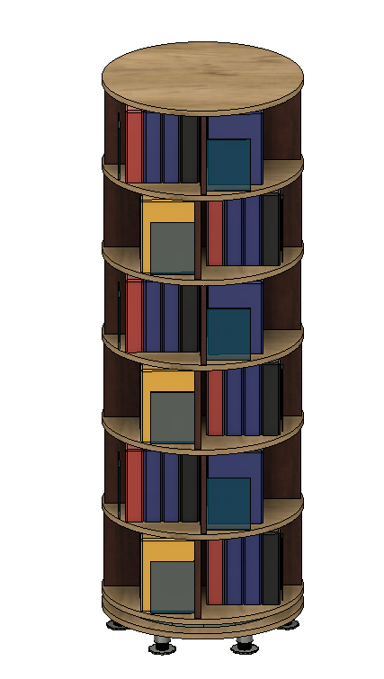 Modular Rotating Bookshelf | 16mm MDF & Glass Display Stand