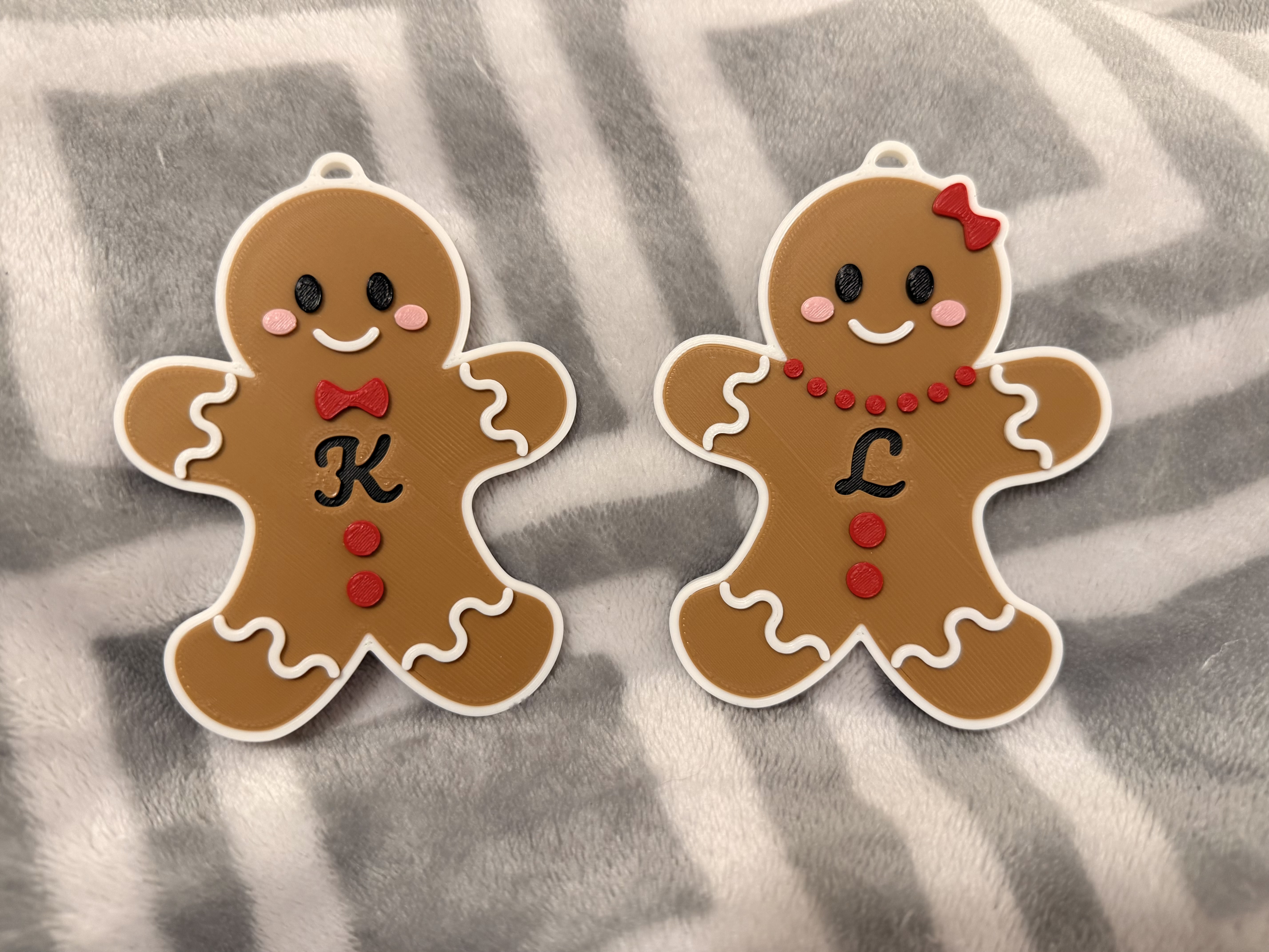 Customizable Gingerbread Man and Woman Ornaments – Personalize with Optional Monogram