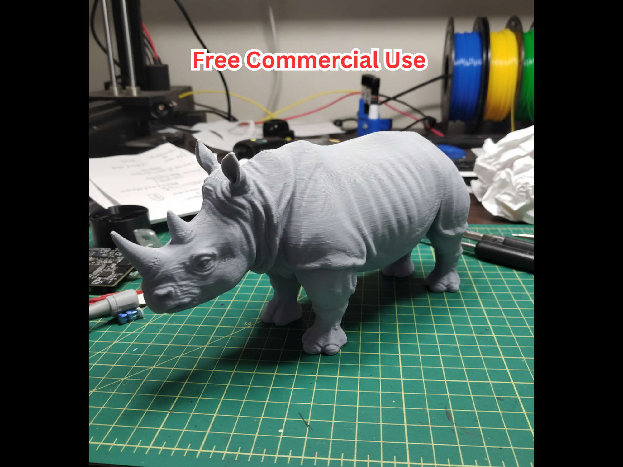 Semi-Realistic Rhino Statue