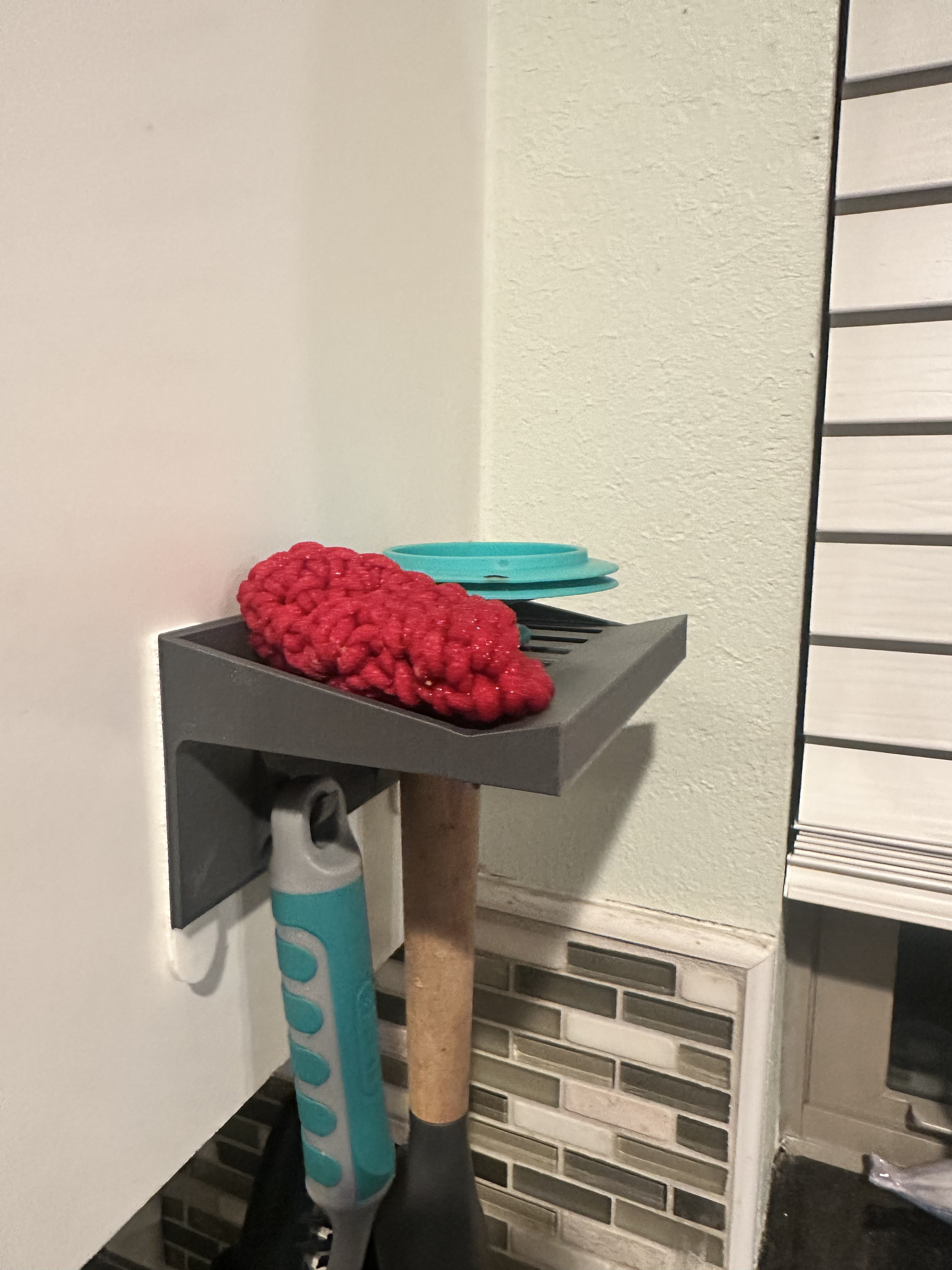 Dish Sponge Shelf with Hooks for Brushes