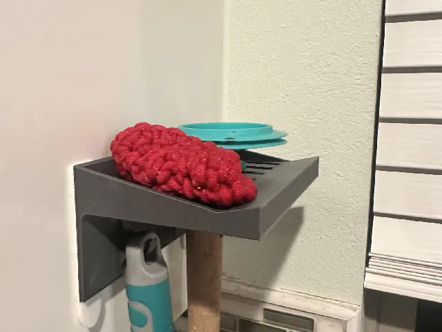 Dish Sponge Shelf with Hooks for Brushes