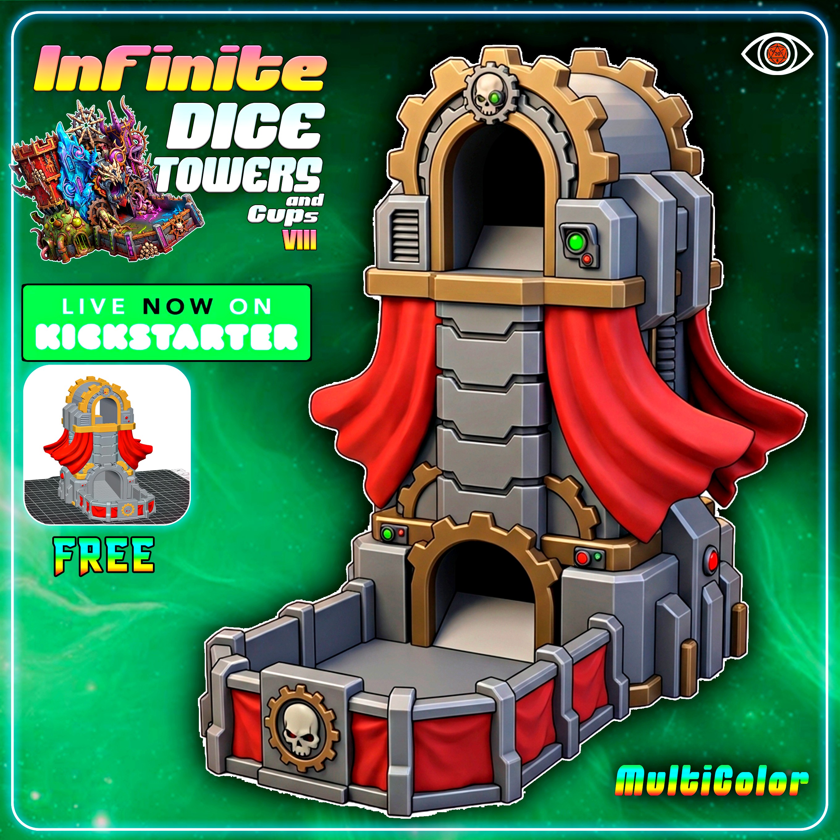 FREE - Cog Priests - MultiColor - Infinite Dice Towers and Cups Vol.8