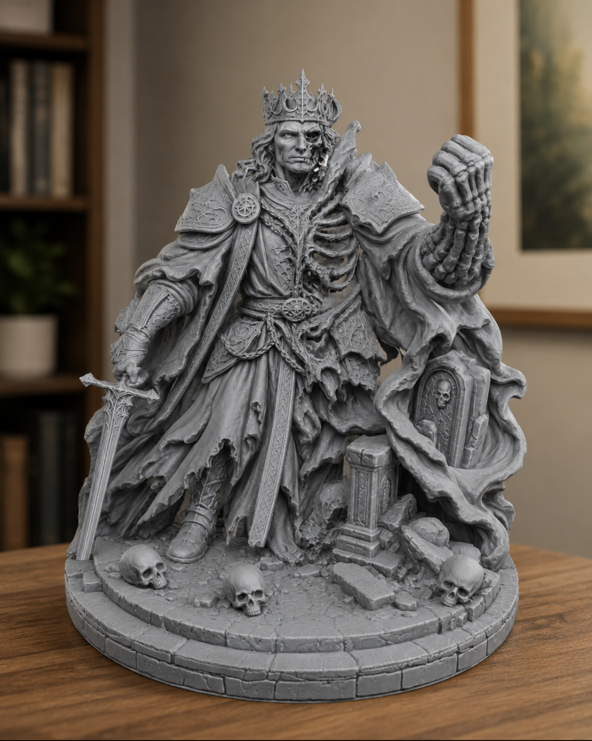 Miniatura 2 do modelo 3D Cursed King Undead  Statue