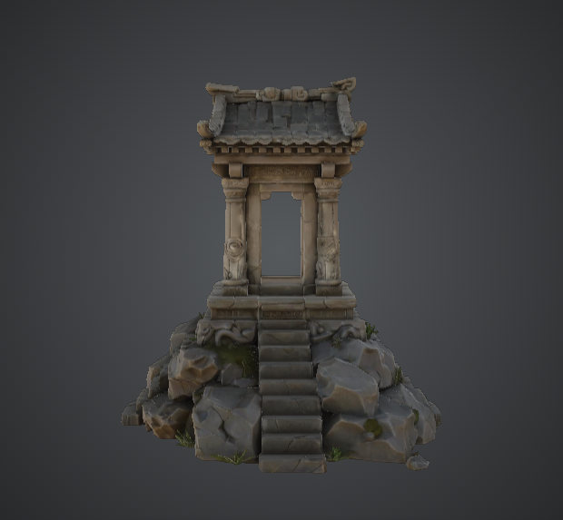 Ancient Temple Shrine Gate – Asian Stone Pavilion Terrain