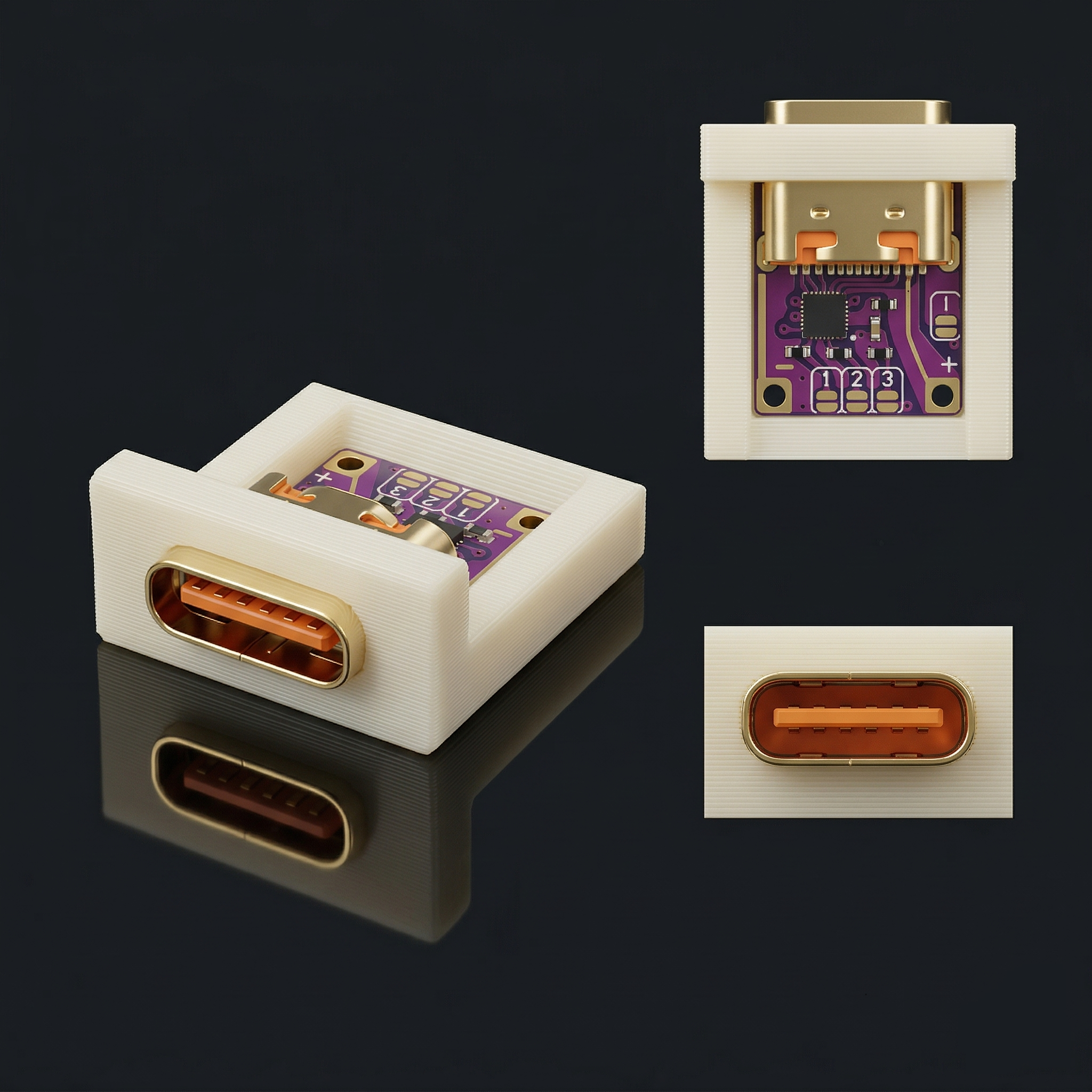 USB Type-C Power Trigger Mount / Holder 3D model