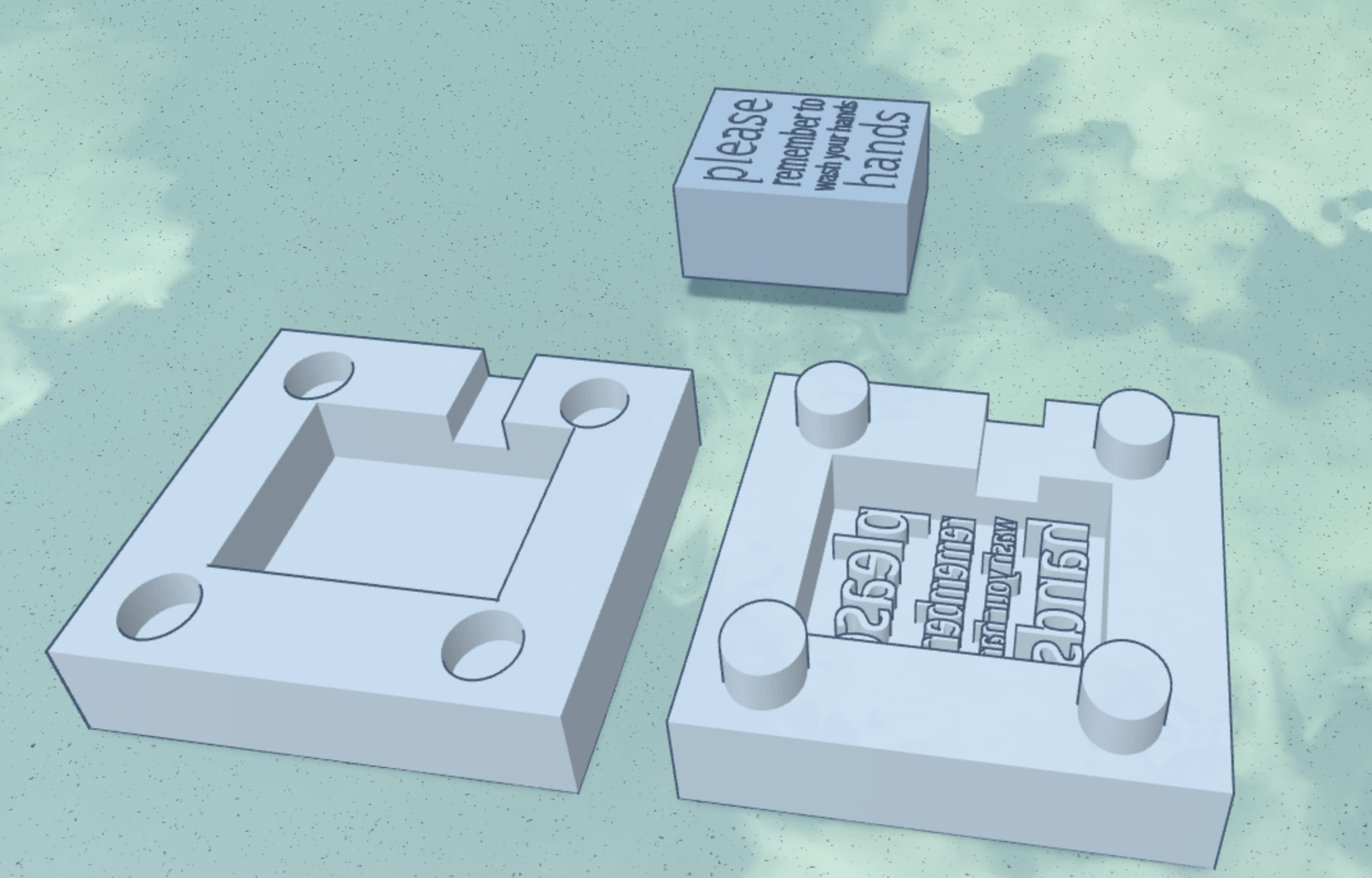 'Please remember to wash your hands' soap mold