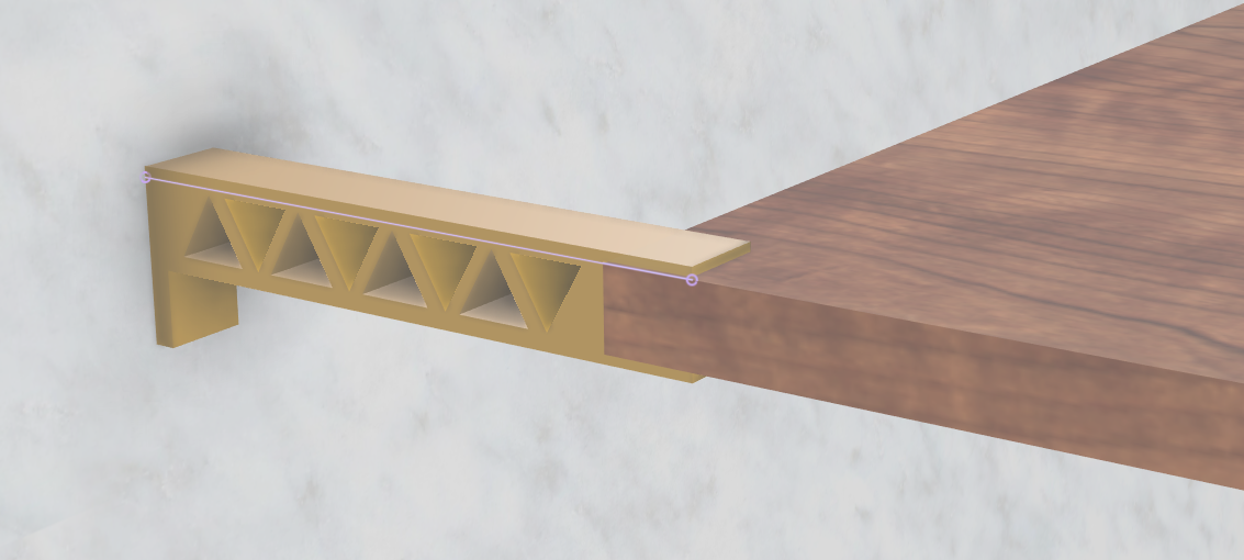 Desk-wall distancer 120mm 18mm desk
